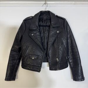 Topshop BlackVegan Leather Biker Jacket